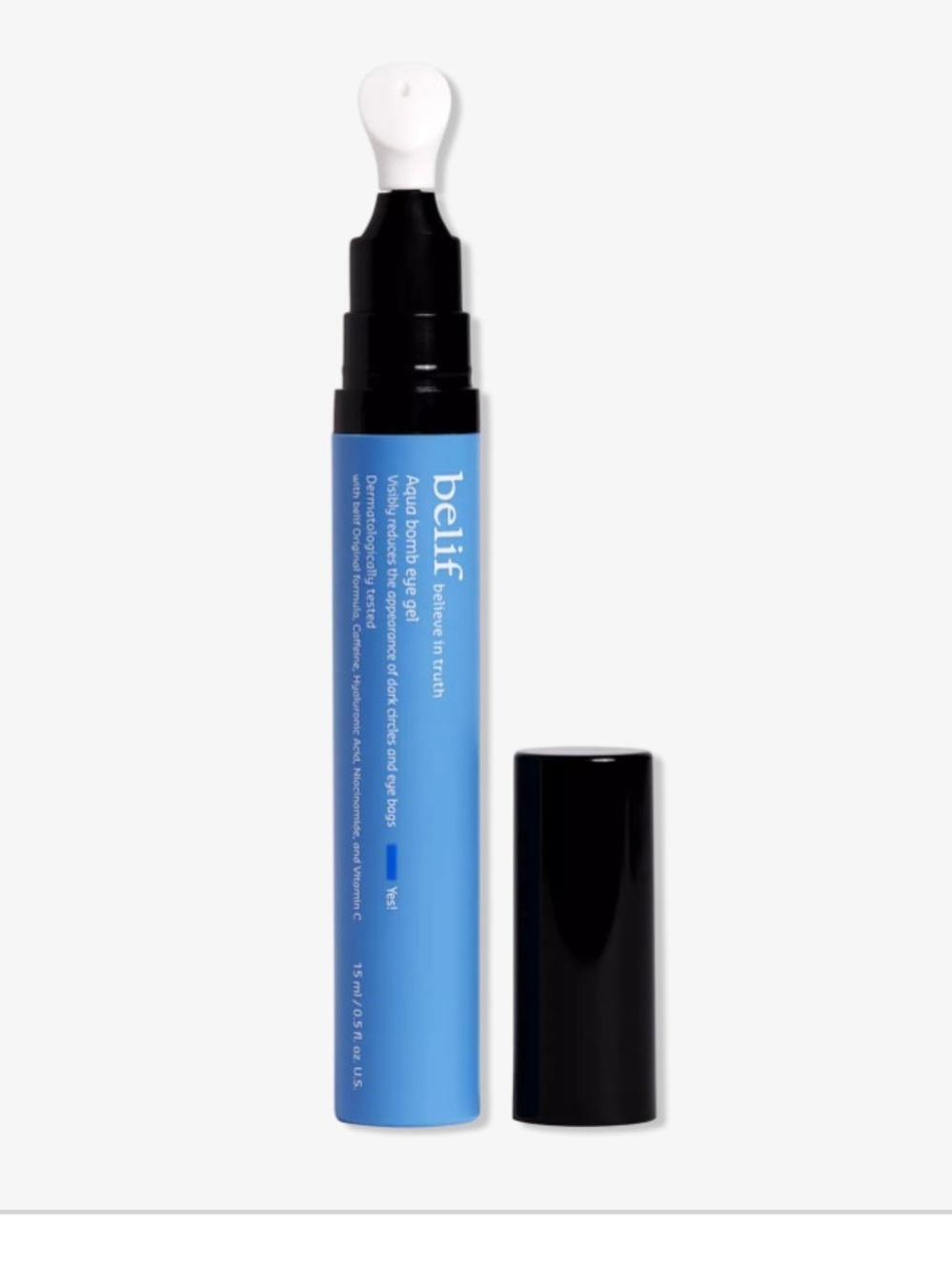 Belif Aqua Bomb Depuffing Eye Gel with Caffeine + Hyaluronic Acid depuff & more